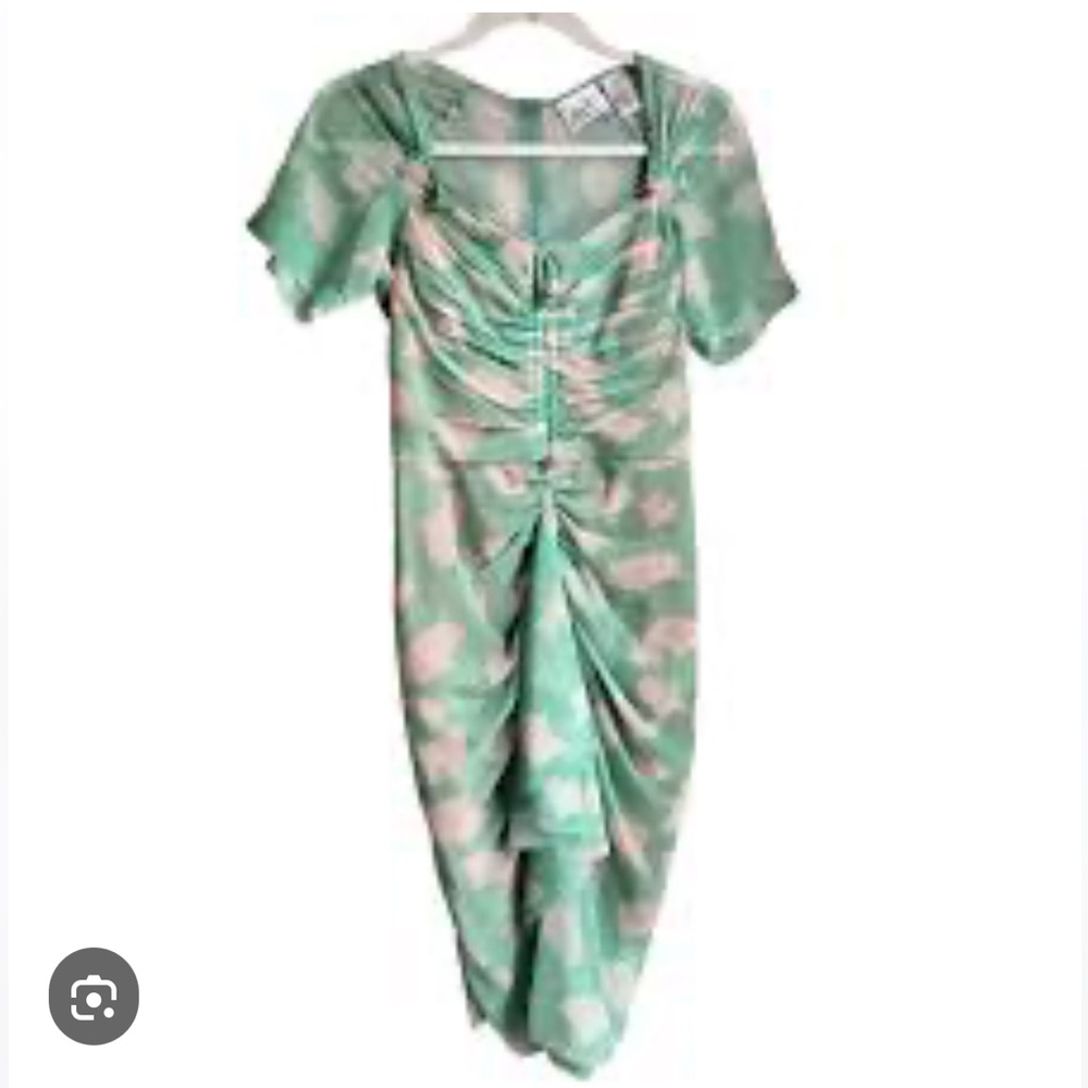 Byron Lars Beguile Gingko Ruched chiffon Dress 4
